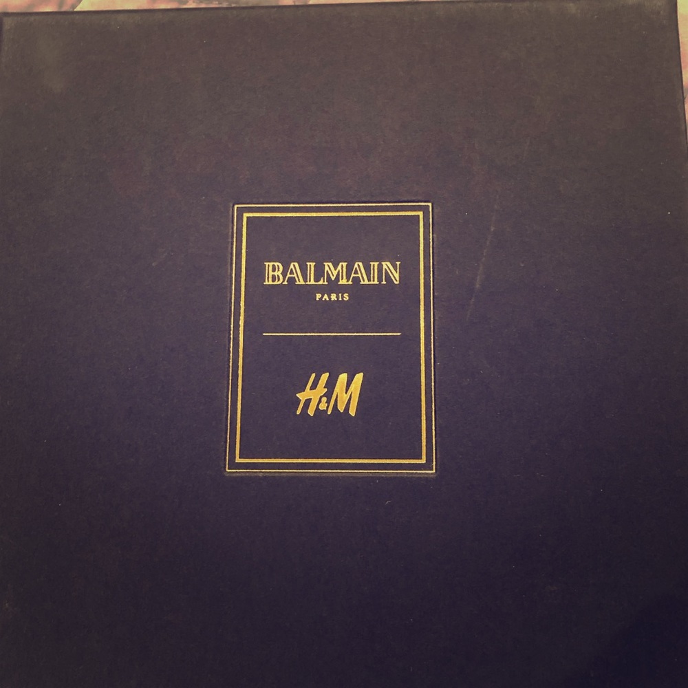 Balmain H&M collab clip on emerald earrings